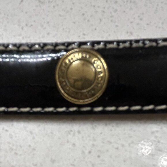 COACH black patent leather belt w/ medallions (Large) main image 5